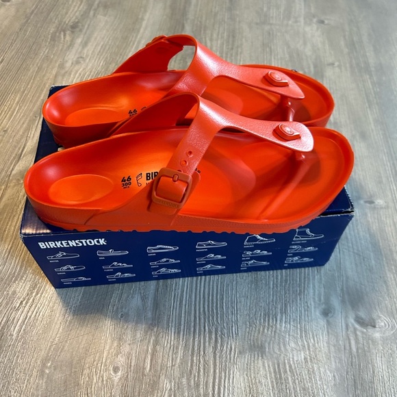 Birkenstock Gizeh EVA Flame Orange Rare Men’s Sandals Size 13 Regular Width New - Picture 4 of 9